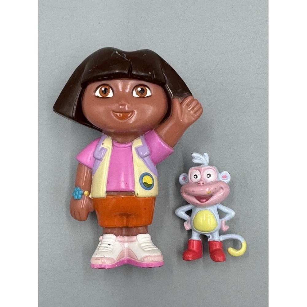 Vintage Mattel Dora The Explorer Boots The Monkey PVC Figures Set Of 2
